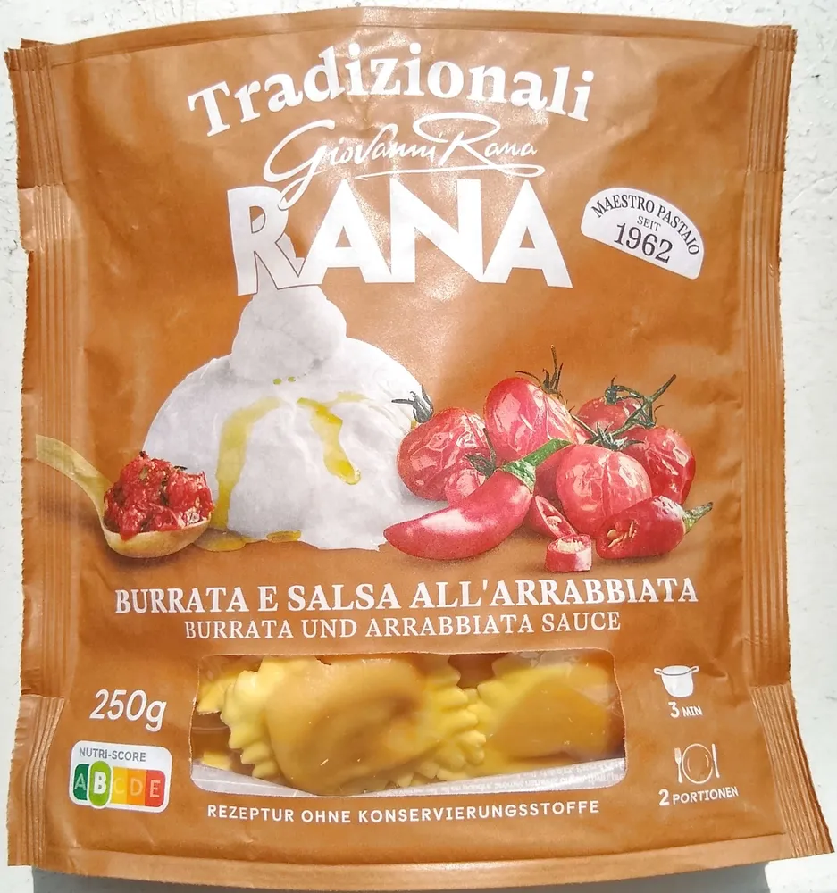 Ravioli Burrata und Arrabbiata Sauce