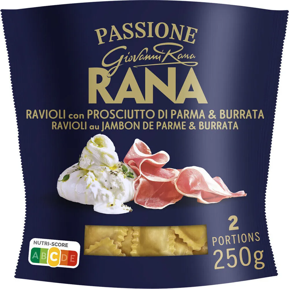Ravioli au jambon de parme et burrata