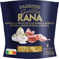 Ravioli au jambon de parme et burrata