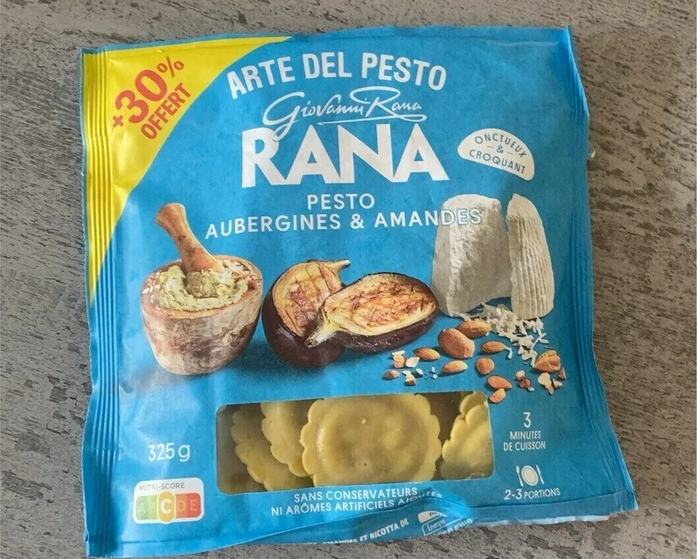 Rana pesto aubergines & amandes