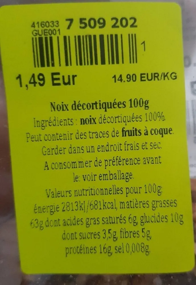 Noix décortiquées