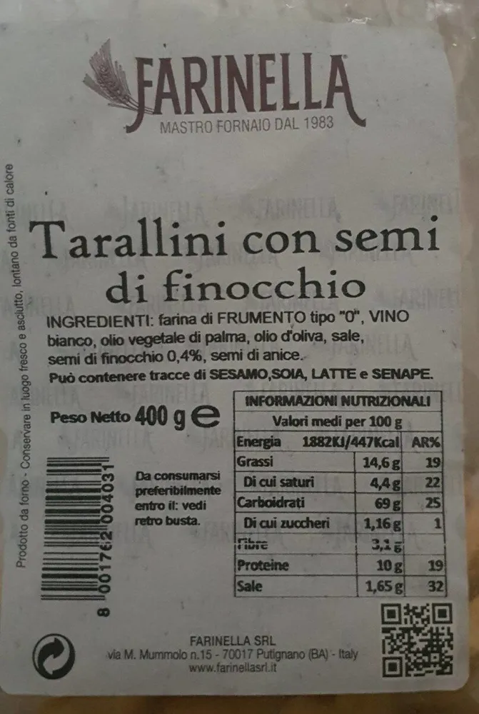 Taralli con semi di finocchio
