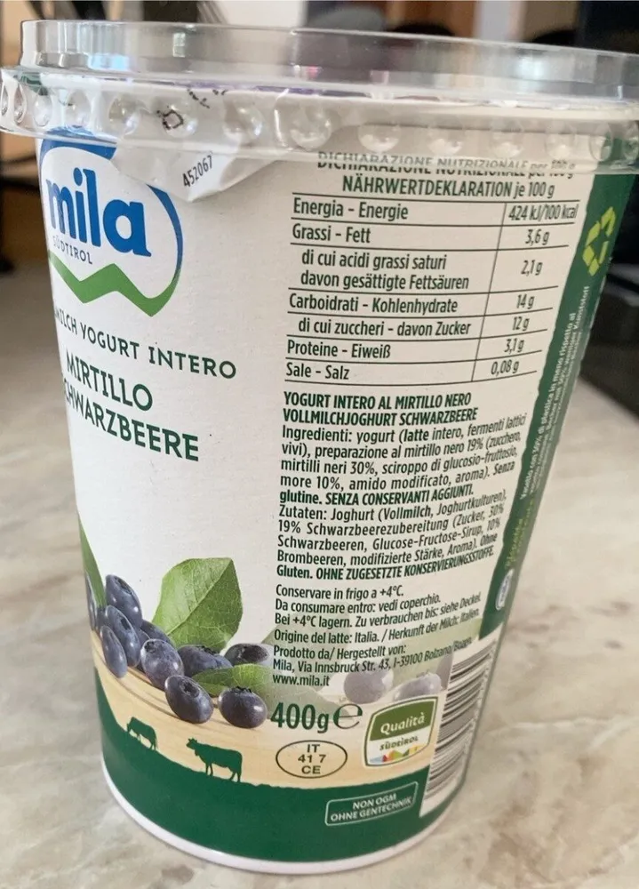 Yogurt mila ai mirtilli