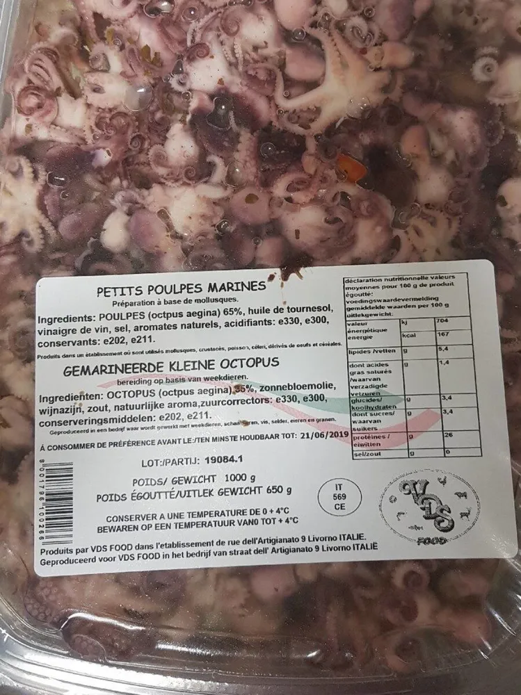 Petit poulpes mariné
