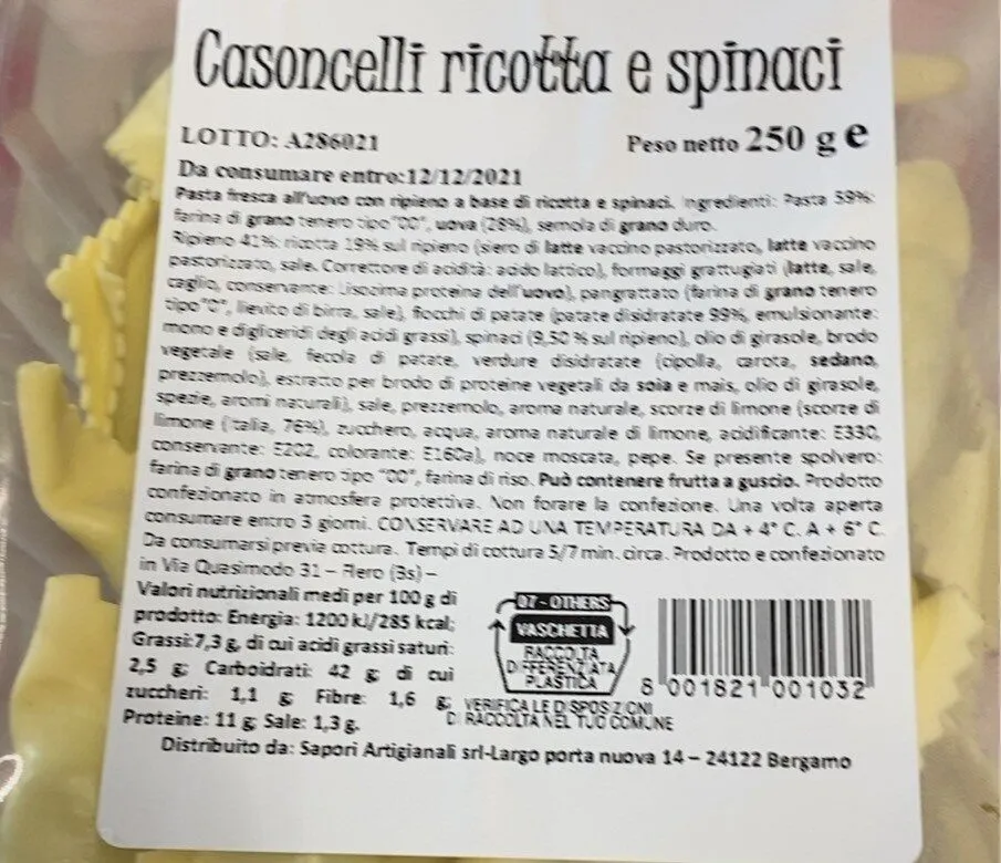 Casoncelli ricotta e spinaci