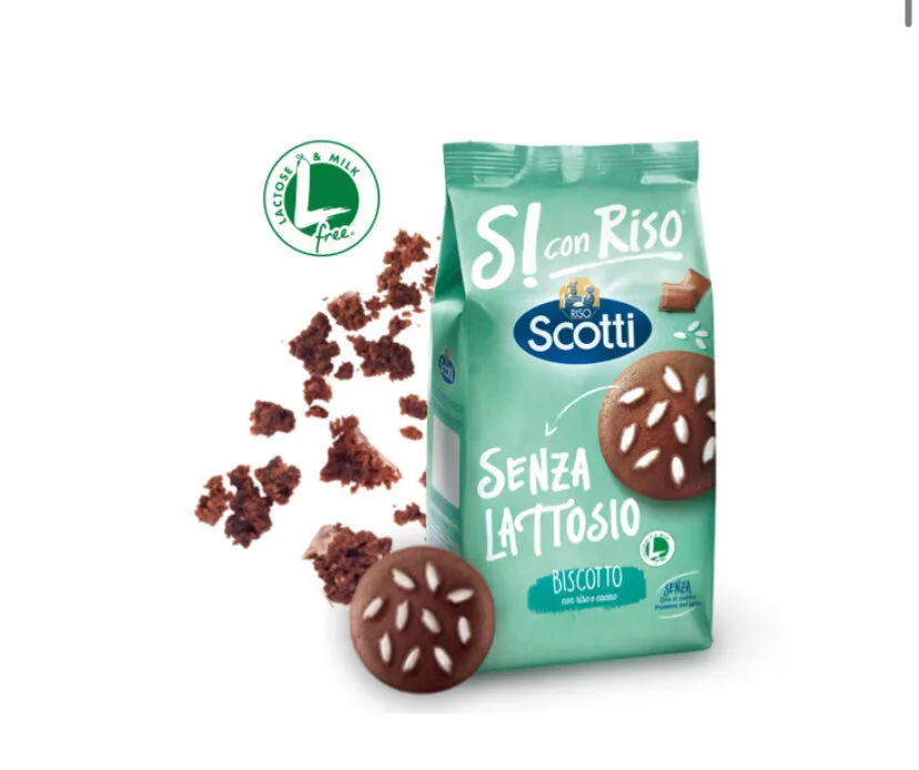 Si con riso senza lattosio biscotto con riso e cacao