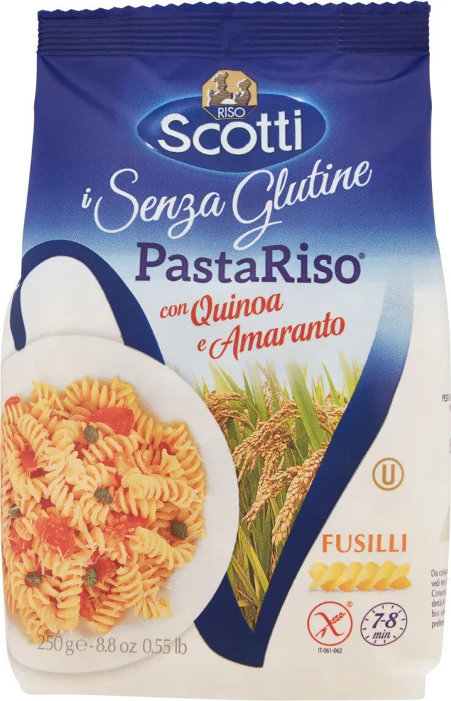 I senza glutine pastariso con quinoa e amaranto fusilli