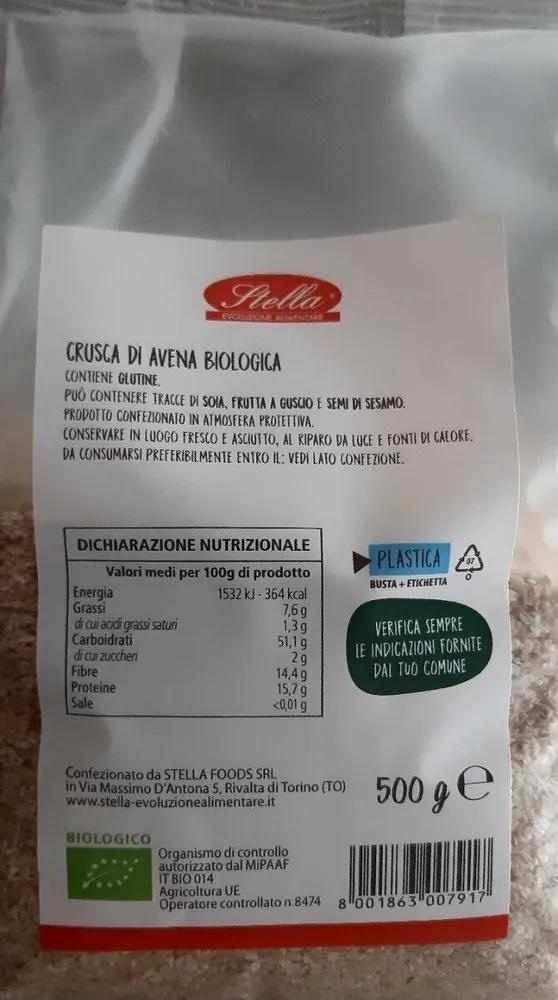 Crusca di avena biologica