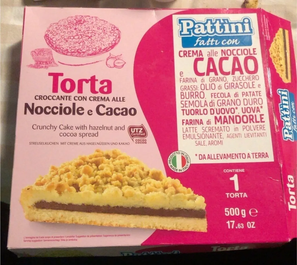 Torta croccante con crema alle nocciole e cacao