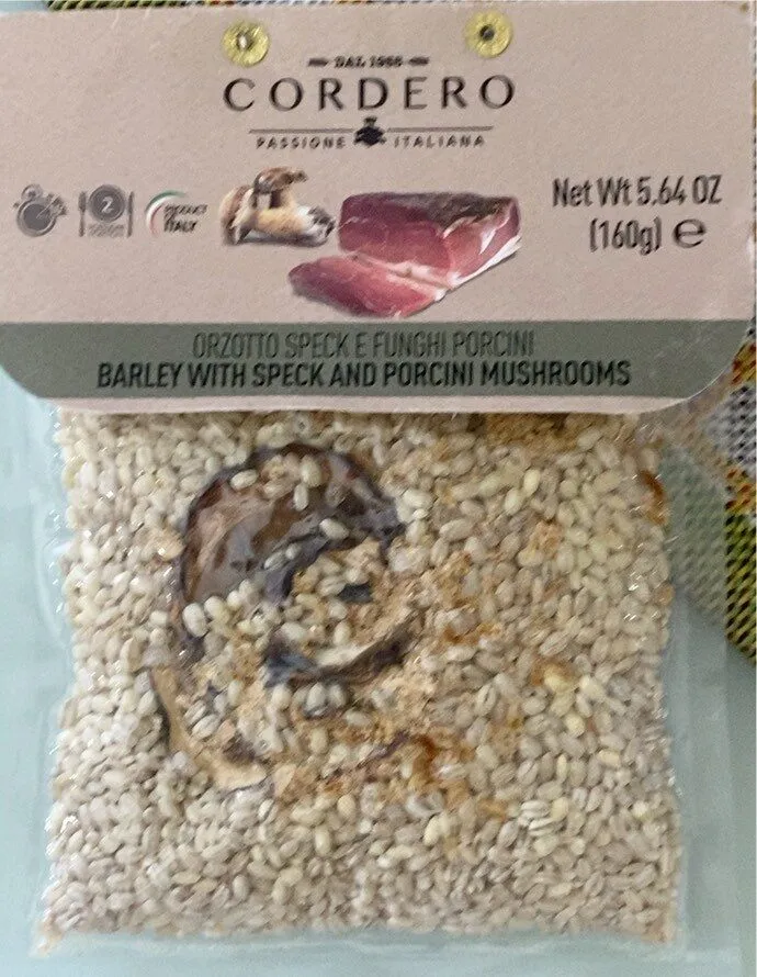 Orzotto speck e funghi porcini