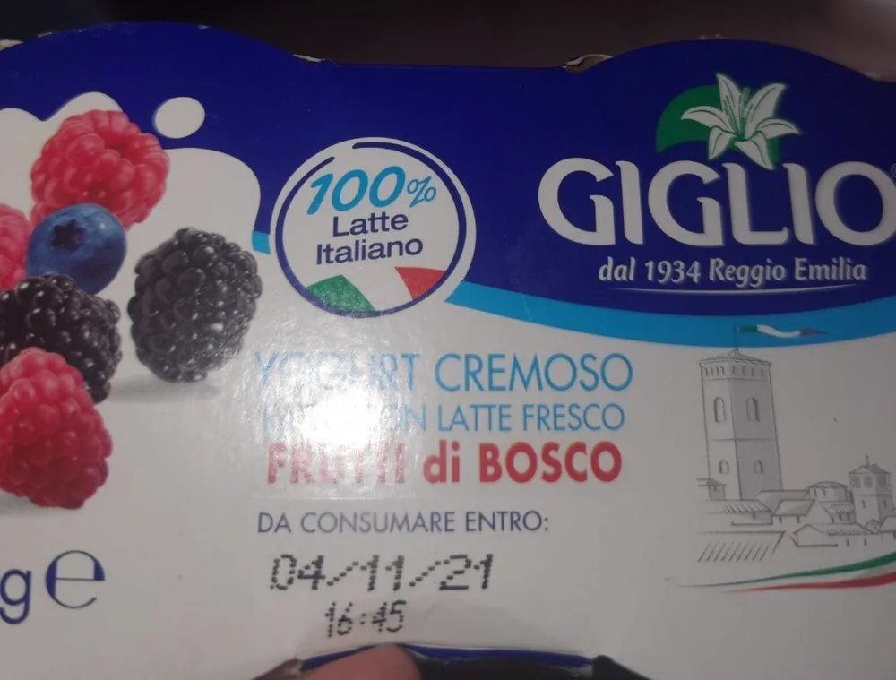 YOGURT CREMOSO fatto con latte fresco frutti di bosco