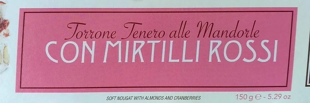 Torrone con mirtilli rossi