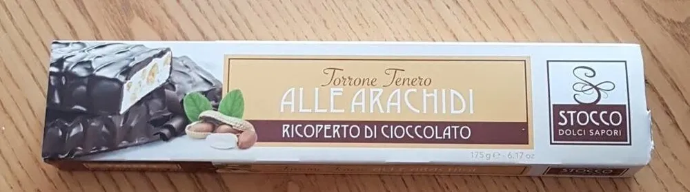 Torrone tenero alle arachidi ricoperto di cioccolato