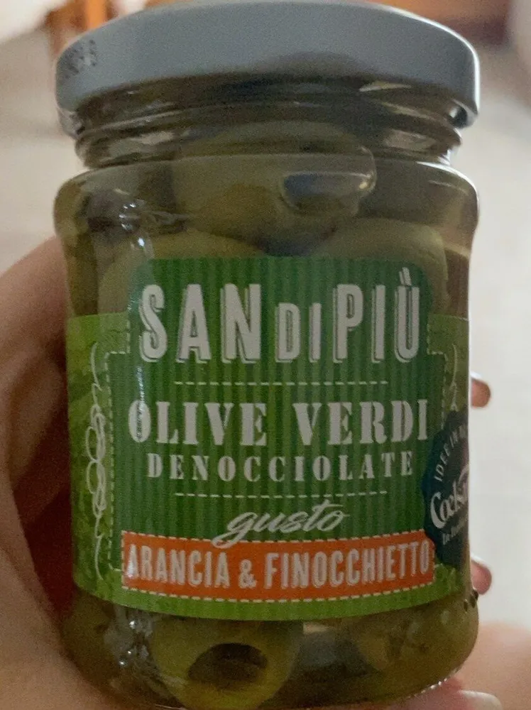 olive verdi denocciolate gusto arancia e finocchietto
