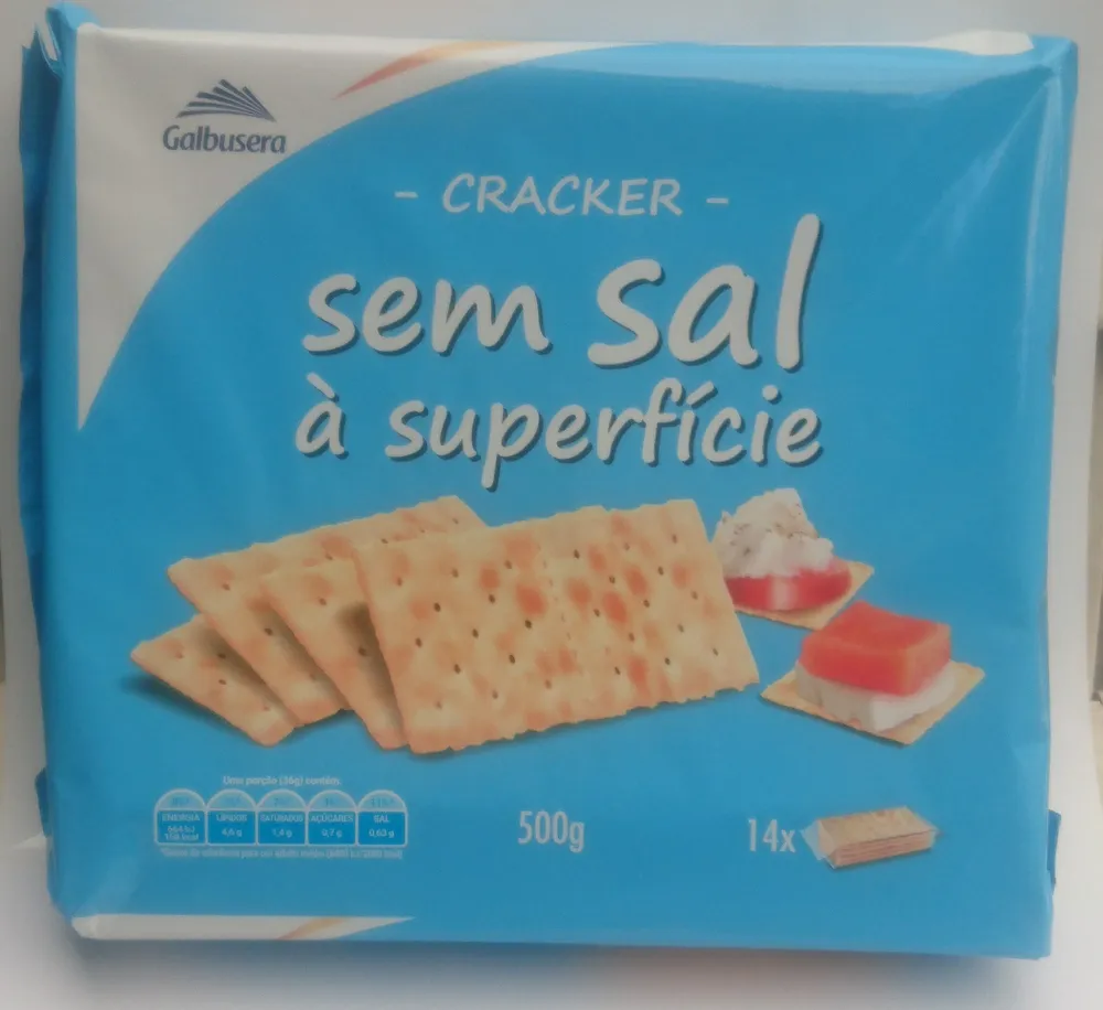 Cracker sem sal à superfície