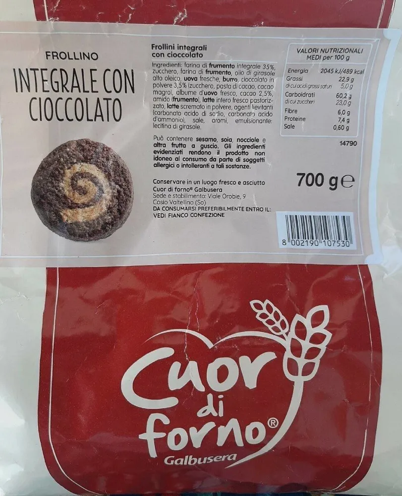 Frollino integrale con cioccolato