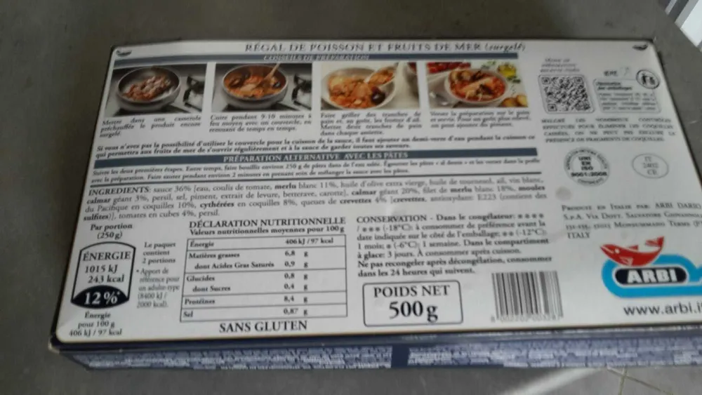 Régal de poisson et fruits de mer