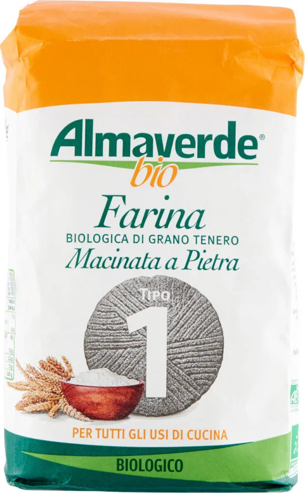 Farina biologica di grano tenero macinata a pietra tipo