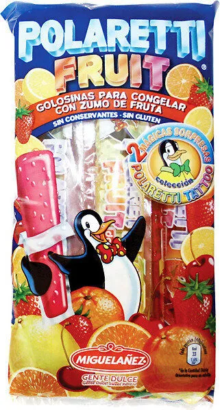 Fruit flash golosinas para congelar surtidos con zumo de frutas