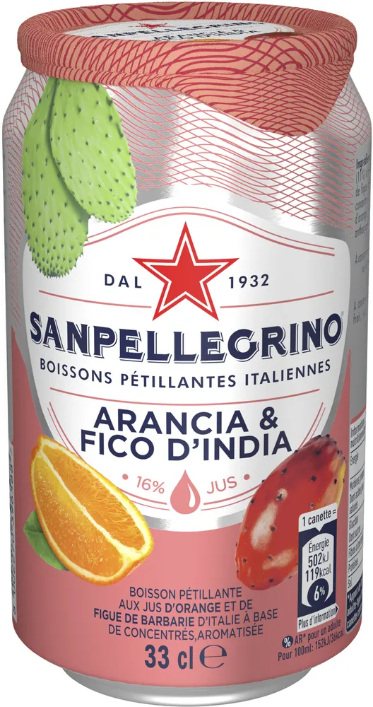 SANPELLEGRINO Bois pétil au jus d'orange et de figue de Barbarie 33cl