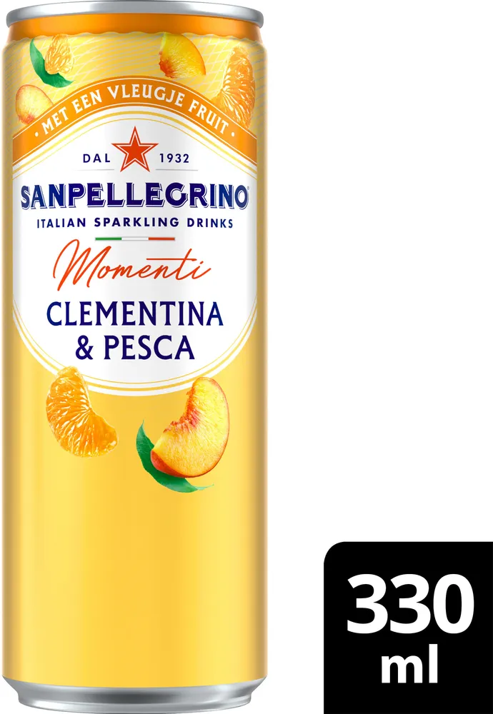 SANPELLEGRINO Momenti boisson gazeuse aromatise clémentine pêche 33cl