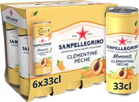 SANPELLEGRINO Momenti bois gazeuse aromatisée clémentine peche 6x33cl