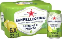 SAN PELLEGRINO bois pétil au jus de citron et d'extrait de menthe 6 x 33cl