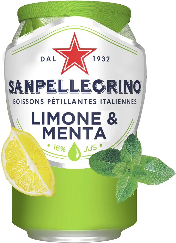 SANPELLEGRINO bois pétillant au jus de citron&d'extrait de menthe33cl