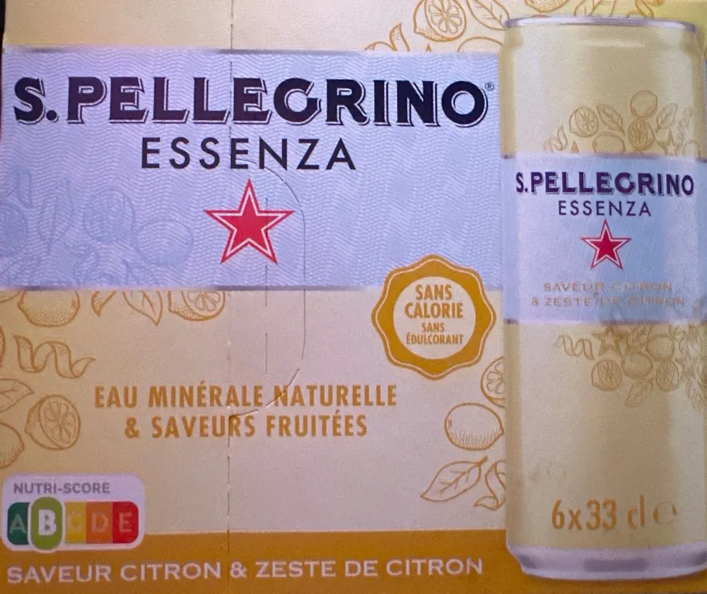 Eau minerale naturelle et saveurs fruitées (Saveur Citron et Zeste de citron)