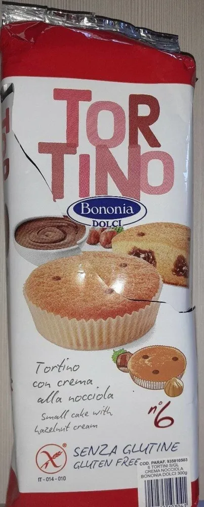 Tortino con crema alla nocciola senza glutine