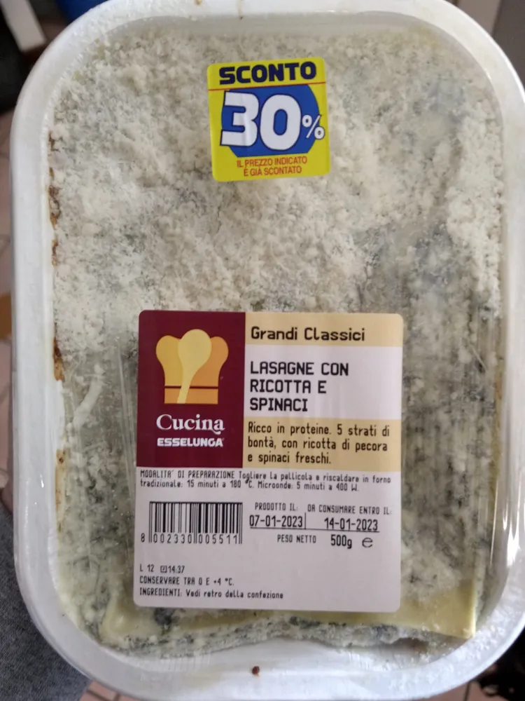 Lasagne ricotta e spinaci