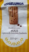 Frollini con mais e gocce di cioccolato fondente