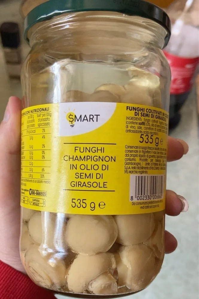 funghi champignon in olio di semi di girasole