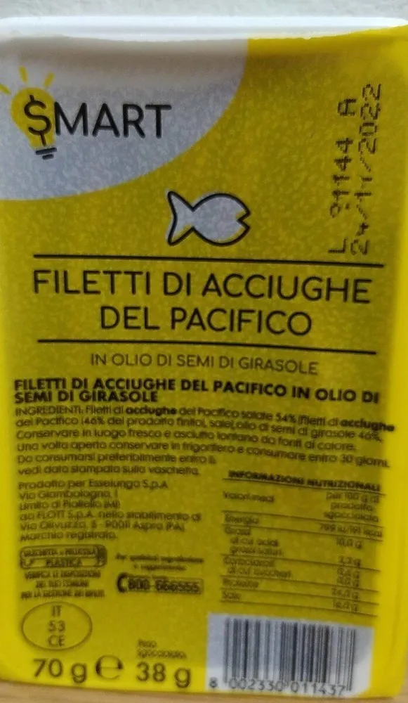Filetti di acciughe del Pacifico