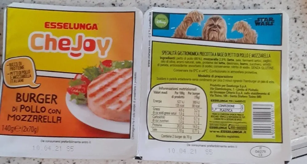 Chejoy Burger di pollo con mozzarella