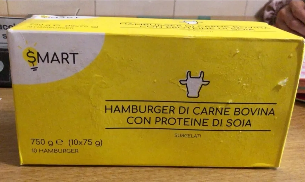 Hamburger di carne bovina con proteine di soia