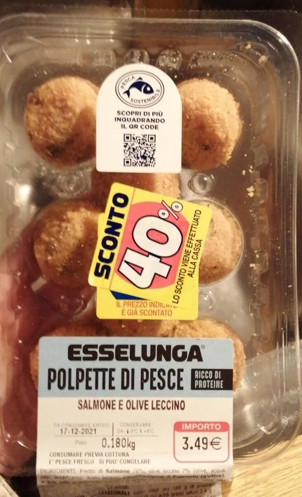 Polpette di pesce salmone e olive leccino
