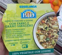 Zuppa di verdure e legumi con farro e grano saraceno