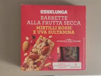 Barrette alla frutta secca mirtilli rossi e uva sultanina