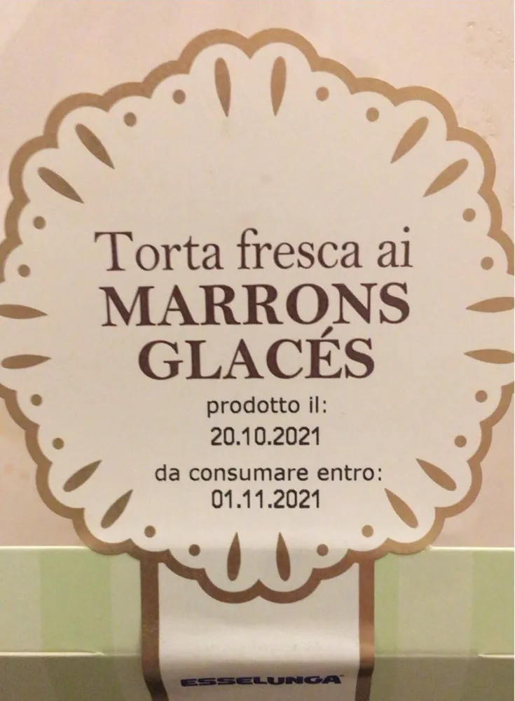 Torta fresca ai Marrons Glacés