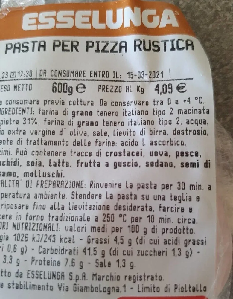Pasta per pizza rustica