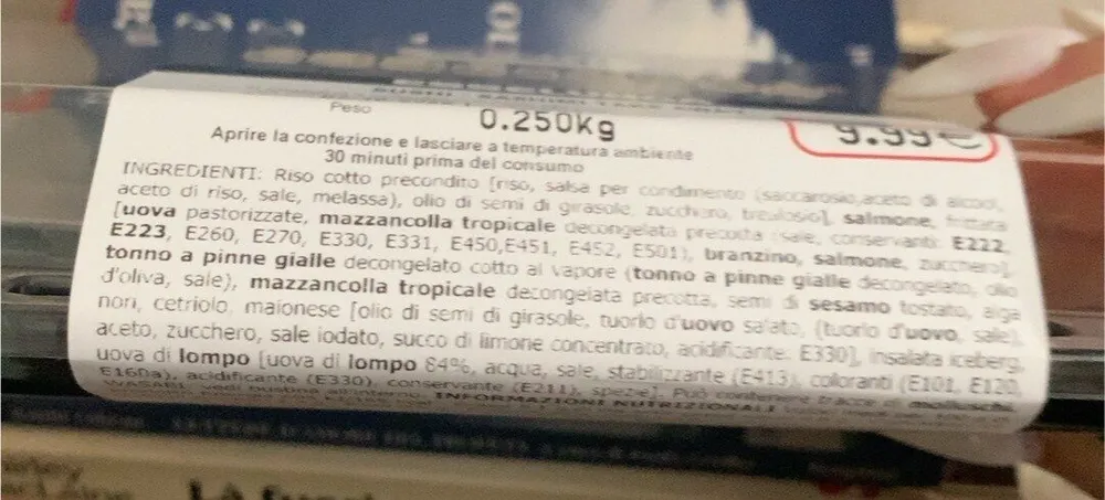 esselunga sushi