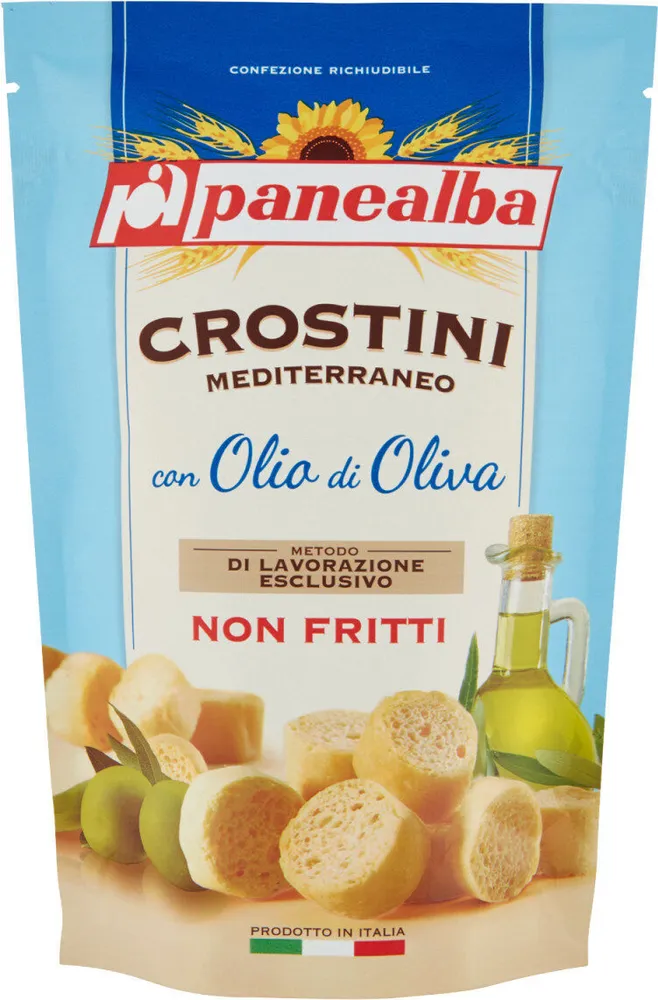 Crostini mediterraneo con olio di oliva