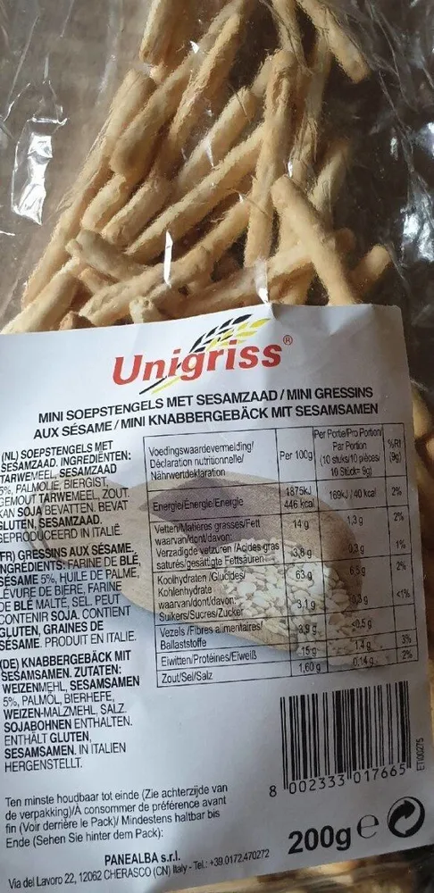 Mini gressins aux sésames