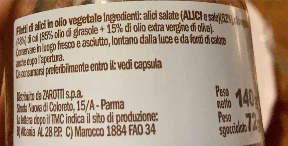 Filetti di alici