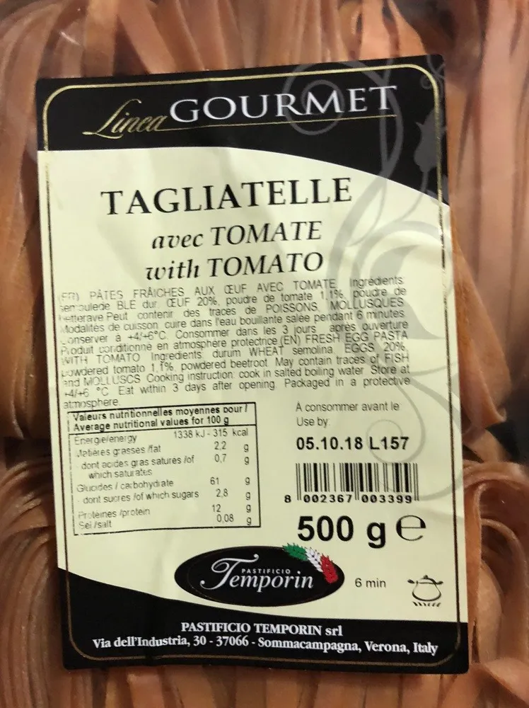 Tagliatelle avec tomate