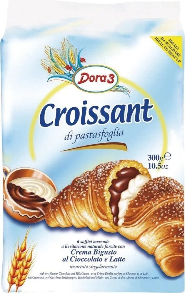 Croissant bigusto con crema al cioccolato e crema al latte