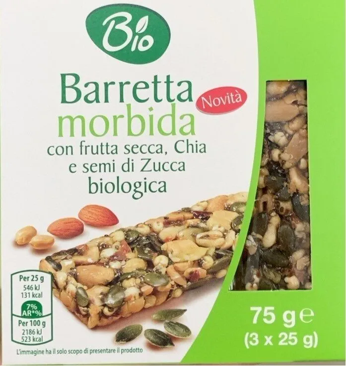 Barretta morbida con frutta secca, chia e semi di zucca