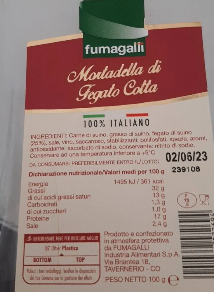 Mortadella di fegato cotta