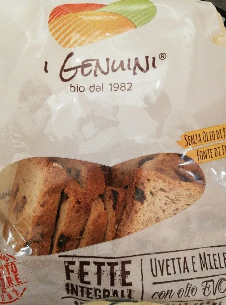 Fette integrali uvetta e miele